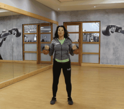 Curl and press with kettlebells